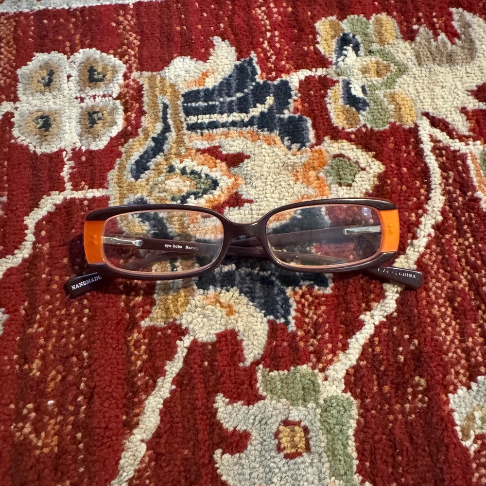 Eyebobs Eyeglasses Prescription Orange & Brown Frames